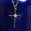 Cross with Pearl First Communion Necklace