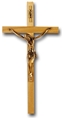 12-Inch Slim Oak & Museum Gold Crucifix
