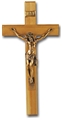 13-Inch Thick Oak & Museum Gold Crucifix