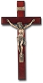 13-Inch Dark Cherry and Gold Crucifix