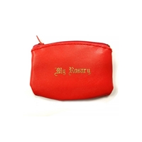 Red Leather & Vinyl Rosary Case
