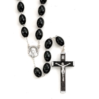 30-Inch Black Wood Family Rosary