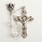 Aurora Borealis Glass Bead Rosary - Crystal