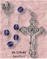 Aurora Borealis Glass Bead Rosary - Amethyst