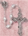 Aurora Borealis Glass Bead Rosary - Silver