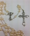 Fancy First Communion Pearl Rosary