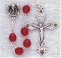 Women's Ruby Glass Bead Rosary