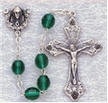 Women's Emerald Glass Bead Rosary