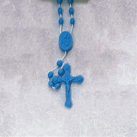 Blue Plastic Cord Rosary - Made in Italy