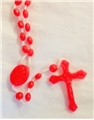 Red Plastic Cord Rosary - Made in Italy