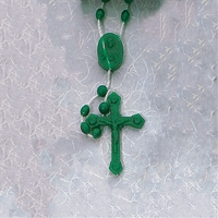 Green Plastic Cord Rosary - Made in Italy - Bulk Pack of 100