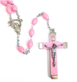 Pink Plastic Bead Rosaries