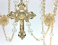 Pearl Wedding Lasso Rosary - Gold