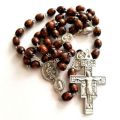 Saint Francis and Clare of Assisi Wood Rosary