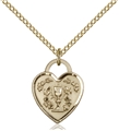 Gold Filled Embossed Communion Heart Pendant