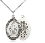 Classic Sterling Silver Miraculous Medal on 20-Inch Chain