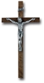 Walnut and Antique Pewter Crucifix