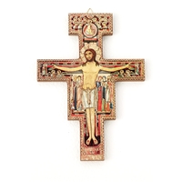 San Damiano Wooden Wall Cross - 8-Inch