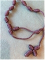 Brown Knotted Cord Rosary Bracelet
