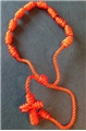 Orange Knotted Cord Rosary Bracelet
