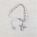 Gray Knotted Cord Rosary Bracelet