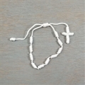 White Knotted Cord Rosary Bracelet