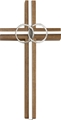 Walnut 6-Inch Marriage Wall Cross with Silver Inlay