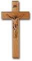 10-Inch Oak & Museum Gold Giglio Crucifix