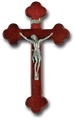 10-Inch Dark Cherry Wood & Pewter Crucifix