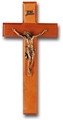 10-Inch Cherry Wood and Gold Wall Crucifix