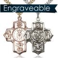 Sterling Silver Military 5-Way Cross