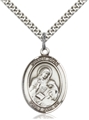 St Ann Oval Sterling Silver Medal on Silver Chain