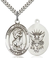 1 Inch Oval Silver Navy St Christopher Medal