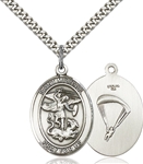 Saint Michael Patron of Paratroopers Sterling Silver Medal on Chain