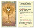 Eucharistic Adoration of the Blessed Sacrament Laminated Prayer Card