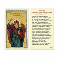 Hymn to Saint Michael Laminated Holy Card