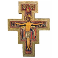 San Damiano Wooden Wall Cross - 17-Inch