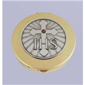 Brass Pyx - IHS and Cross - Small