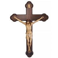 Italian Wood Crucifix with Hand Painted Corpus - 24-Inch