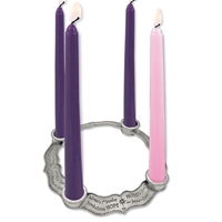 Pewter 4 Weeks of Advent Wreath - Candles Included