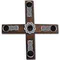 Celtic Knot Wood Cross Advent Wreath with Candles