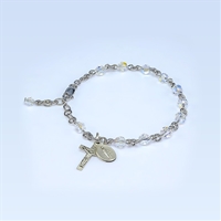 Sterling Silver Crystal Rosary Bracelet