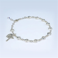 Sterling Silver Bracelet with Sacred Heart Beads