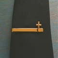 Gold-tone Crucifix Tie Bar