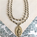 Vintage Inspired Pearl Miraculous Medal Necklace, Bren