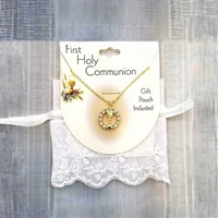 First Holy Communion Chalice Necklace with Gift Pouch