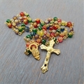 Gold-tint multi color rosary