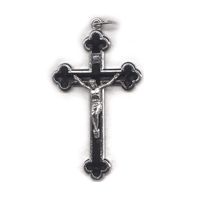 Black Metal Bound Crucifix Pendant - 3-Inch