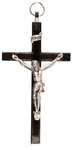 2.75-Inch Metal Crucifix with Black Inlay