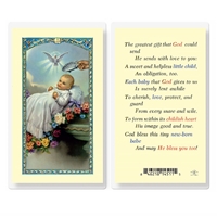 Baby's Baptismal Laminated Holy Card